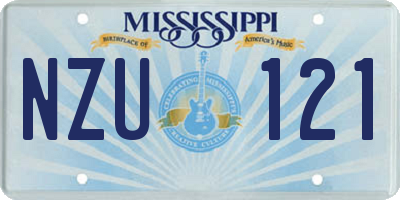 MS license plate NZU121