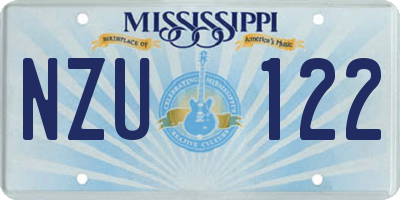 MS license plate NZU122
