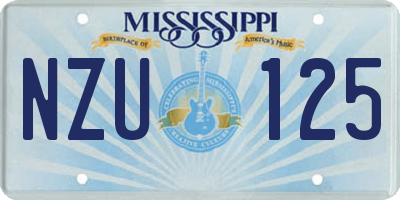 MS license plate NZU125