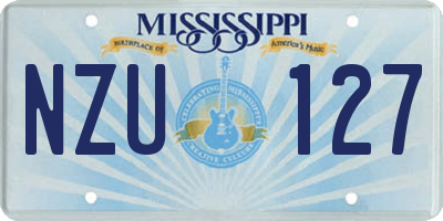 MS license plate NZU127