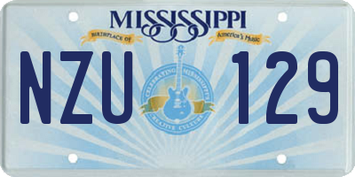 MS license plate NZU129