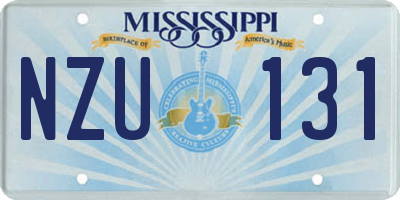 MS license plate NZU131