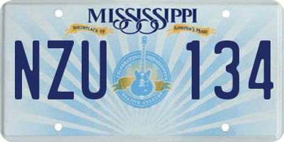MS license plate NZU134