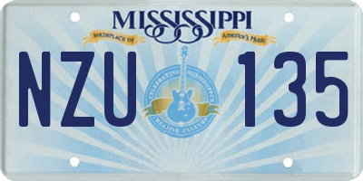 MS license plate NZU135