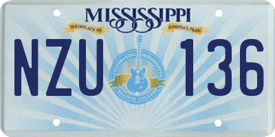 MS license plate NZU136