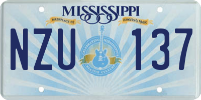 MS license plate NZU137