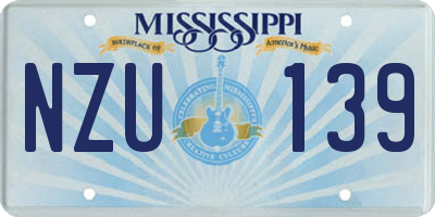 MS license plate NZU139