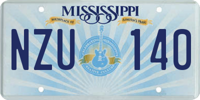 MS license plate NZU140