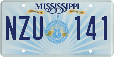 MS license plate NZU141