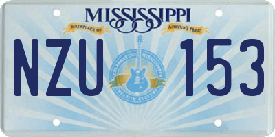 MS license plate NZU153