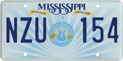 MS license plate NZU154