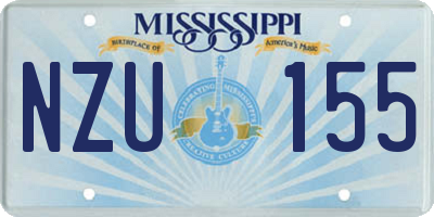 MS license plate NZU155