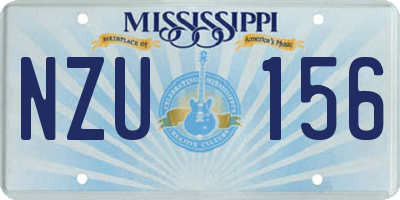 MS license plate NZU156