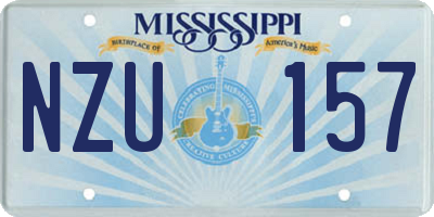 MS license plate NZU157
