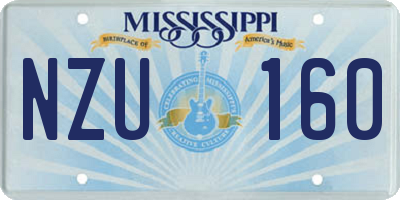 MS license plate NZU160