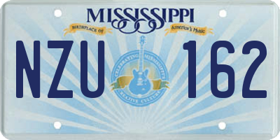 MS license plate NZU162