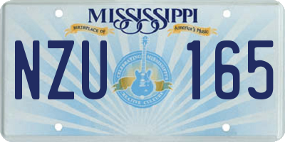 MS license plate NZU165