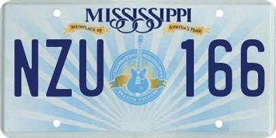 MS license plate NZU166