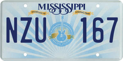 MS license plate NZU167