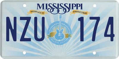 MS license plate NZU174