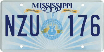 MS license plate NZU176