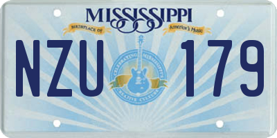 MS license plate NZU179
