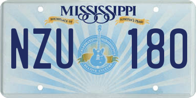 MS license plate NZU180