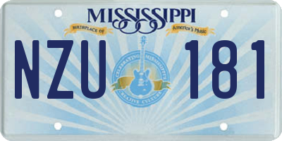 MS license plate NZU181