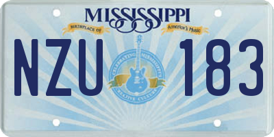 MS license plate NZU183