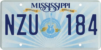 MS license plate NZU184