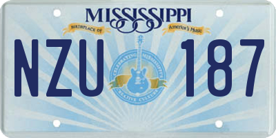 MS license plate NZU187