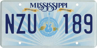 MS license plate NZU189