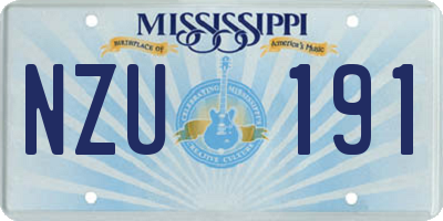 MS license plate NZU191