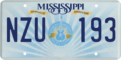 MS license plate NZU193