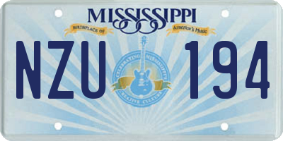 MS license plate NZU194