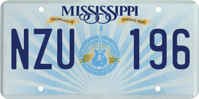 MS license plate NZU196