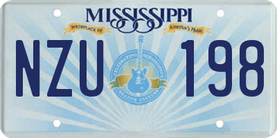 MS license plate NZU198