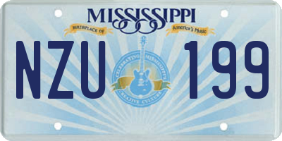 MS license plate NZU199