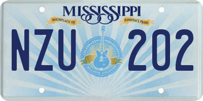 MS license plate NZU202
