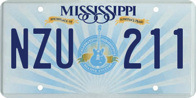 MS license plate NZU211