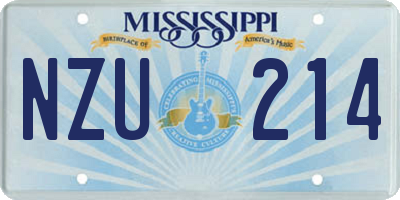 MS license plate NZU214