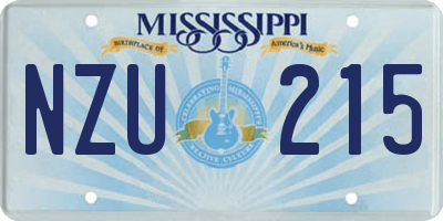 MS license plate NZU215