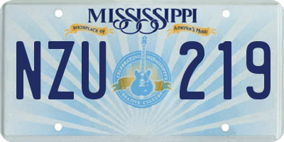 MS license plate NZU219