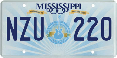 MS license plate NZU220