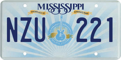 MS license plate NZU221
