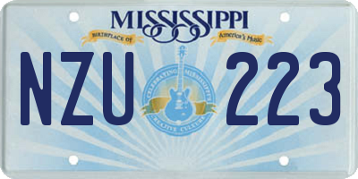 MS license plate NZU223