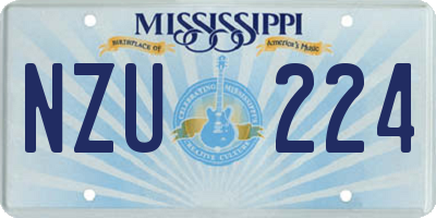 MS license plate NZU224
