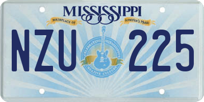 MS license plate NZU225