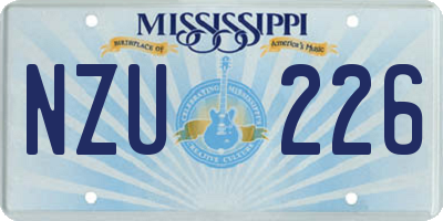 MS license plate NZU226