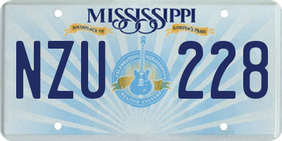 MS license plate NZU228